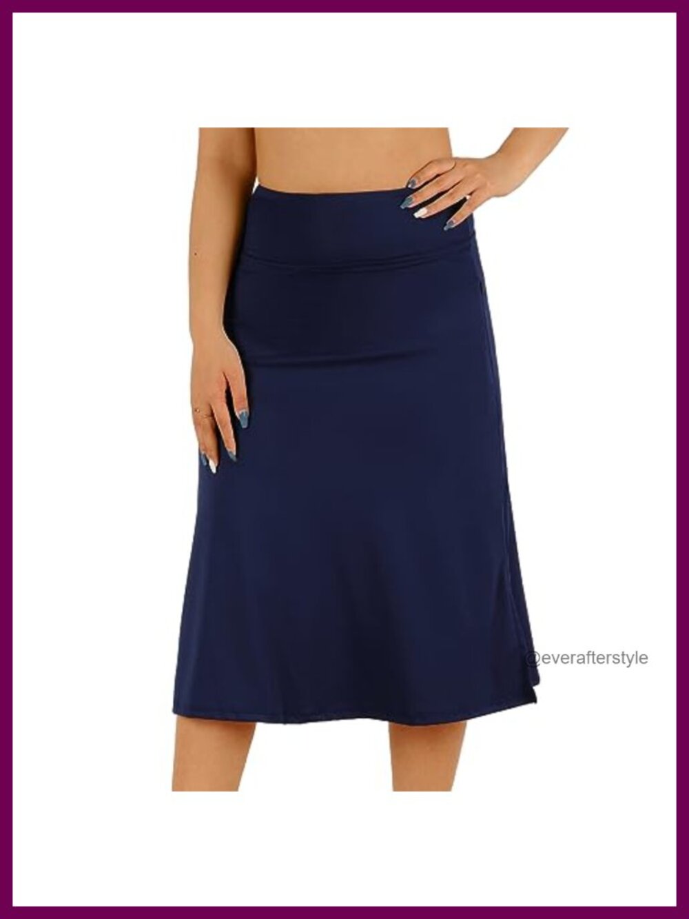 Women's Knee Length Skorts Midi Skirt with Shorts Zipper Pockets